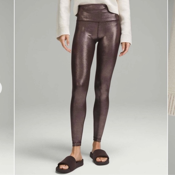 Lululemon Align High-Rise Pant 28" *Shine Radiate Foil Print French Press Sz 2 - Picture 1 of 12